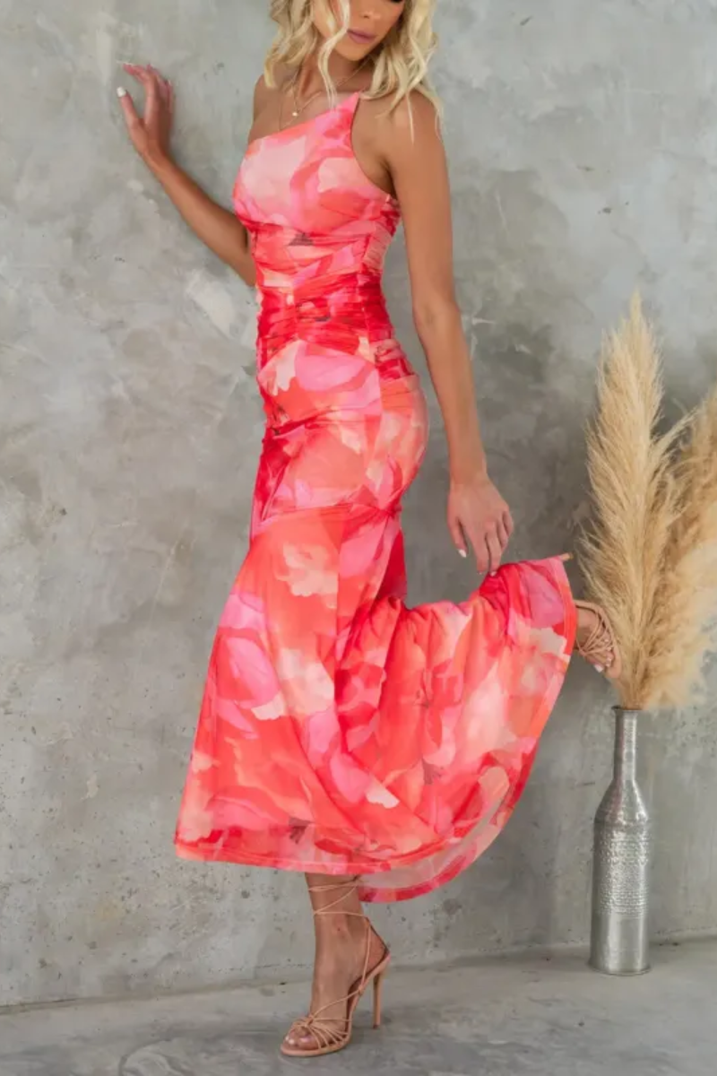 EP | Robe fleurie pour femme avec une épaule