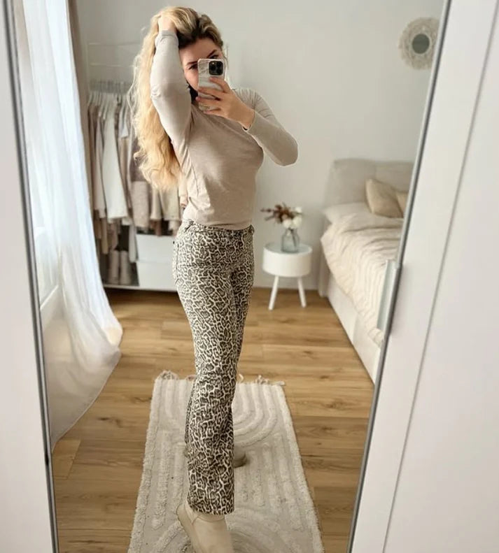 Pantalons à Jambes Amples avec Imprimé Zèbre