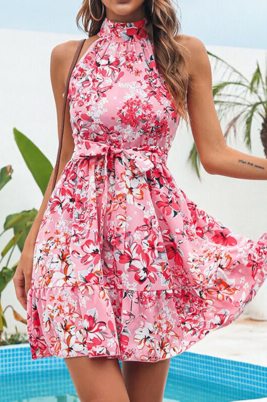 EP | Robe sans bretelles à motif floral pour femmes