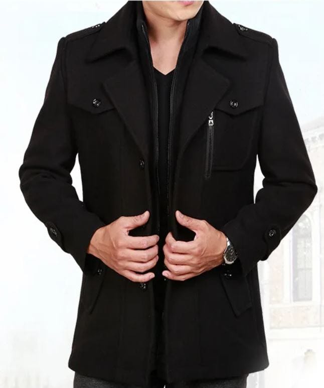 EP | manteau de laine à double col automne-hiver