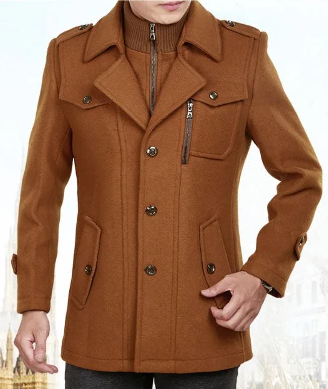 EP | manteau de laine à double col automne-hiver