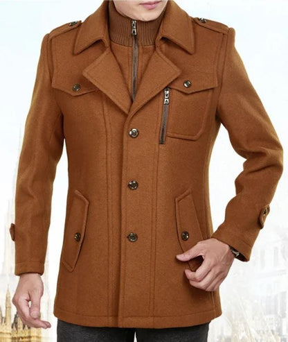 EP | manteau de laine à double col automne-hiver
