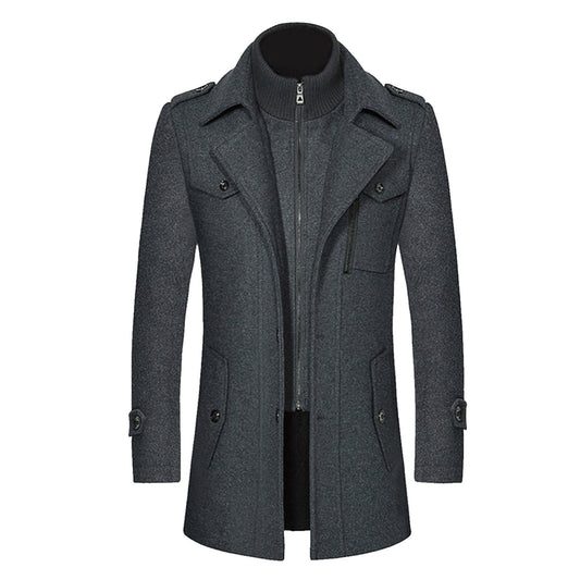 EP | manteau de laine à double col automne-hiver